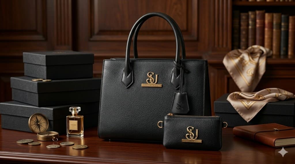 SU Muse Crossbody black leather bag with matching pouch